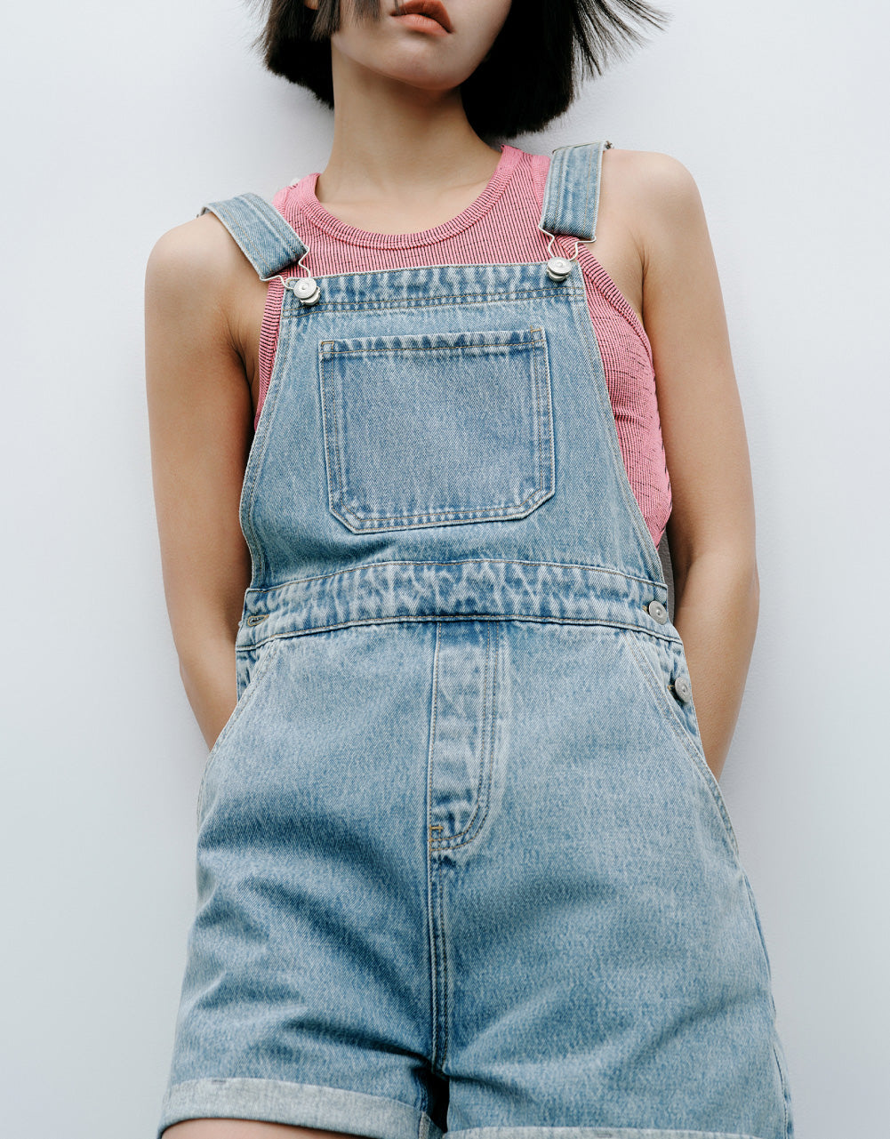 Short Denim Overalls