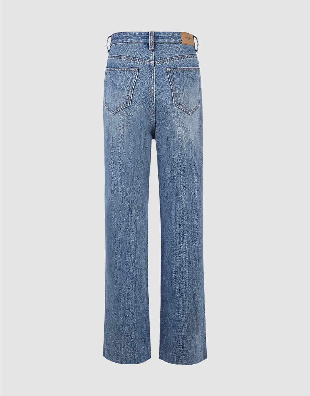 Ripped Raw Hem Wide-Leg Jeans