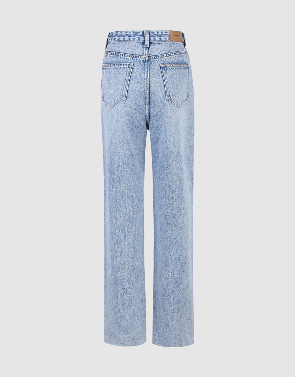 Ripped Raw Hem Wide-Leg Jeans