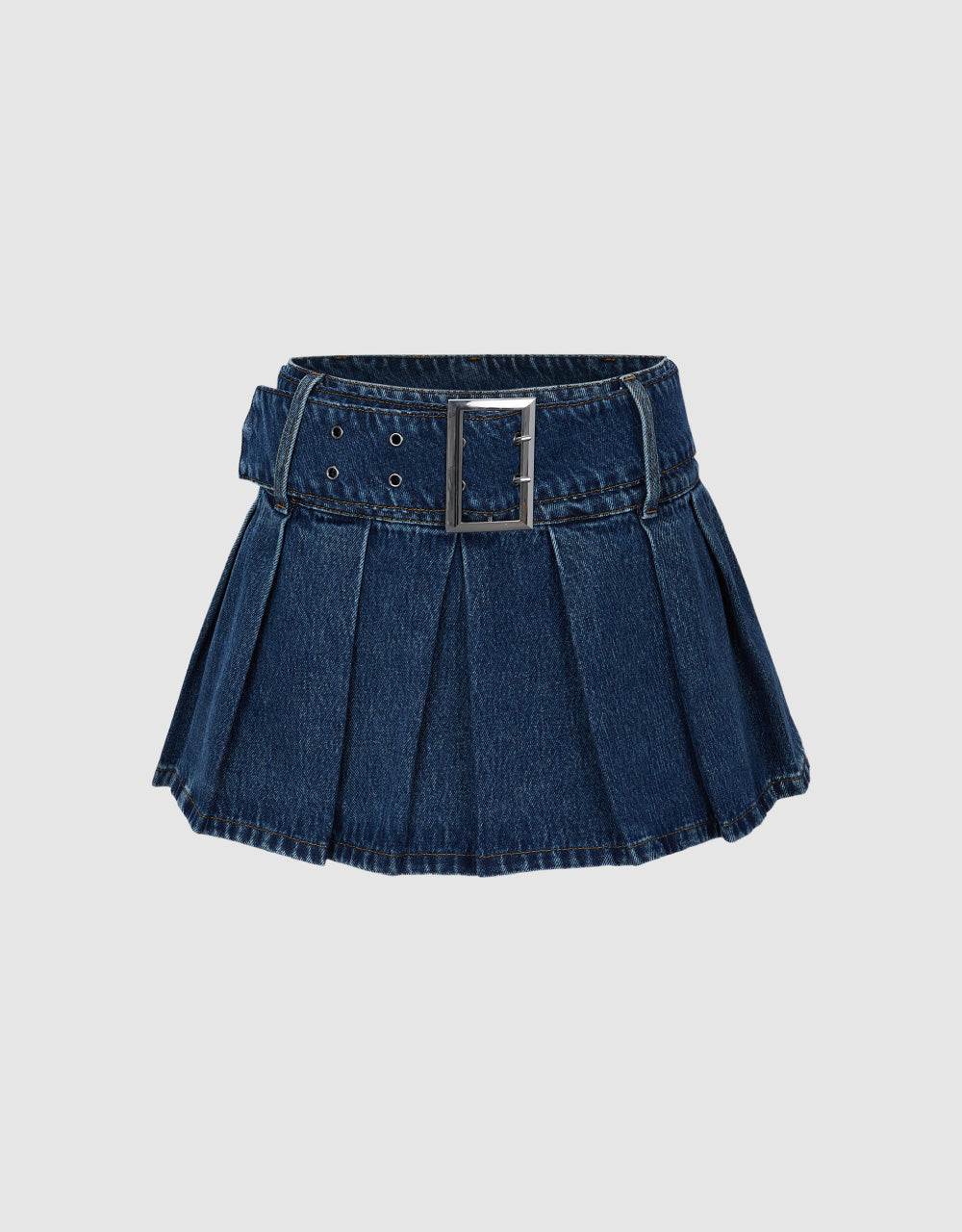 Mini  Denim Skirt With Belt