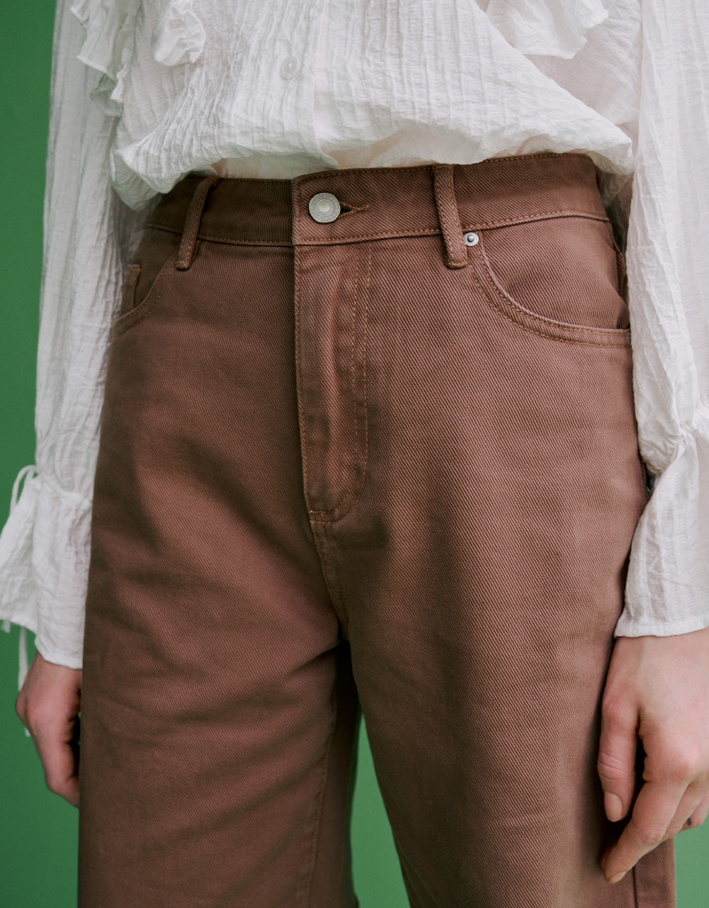 Raw Hem Mid-Waist Denim Shorts