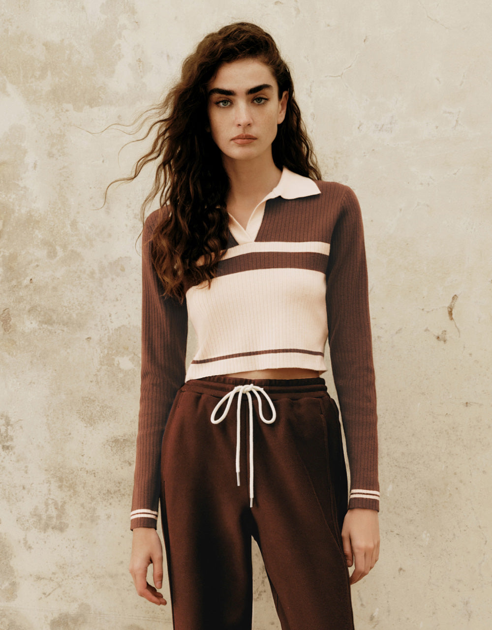 Cropped Polo Knit Jumper