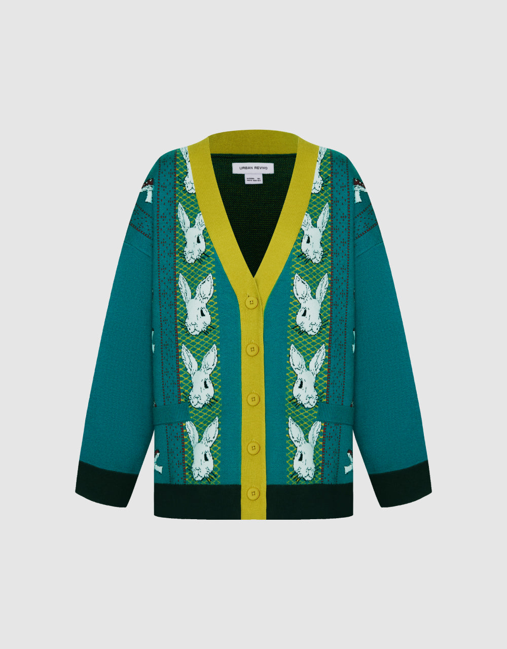 Constrast Bunny Knitted Cardigan