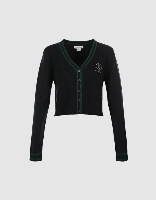 Cable Knit Skinny Fit Cardigan