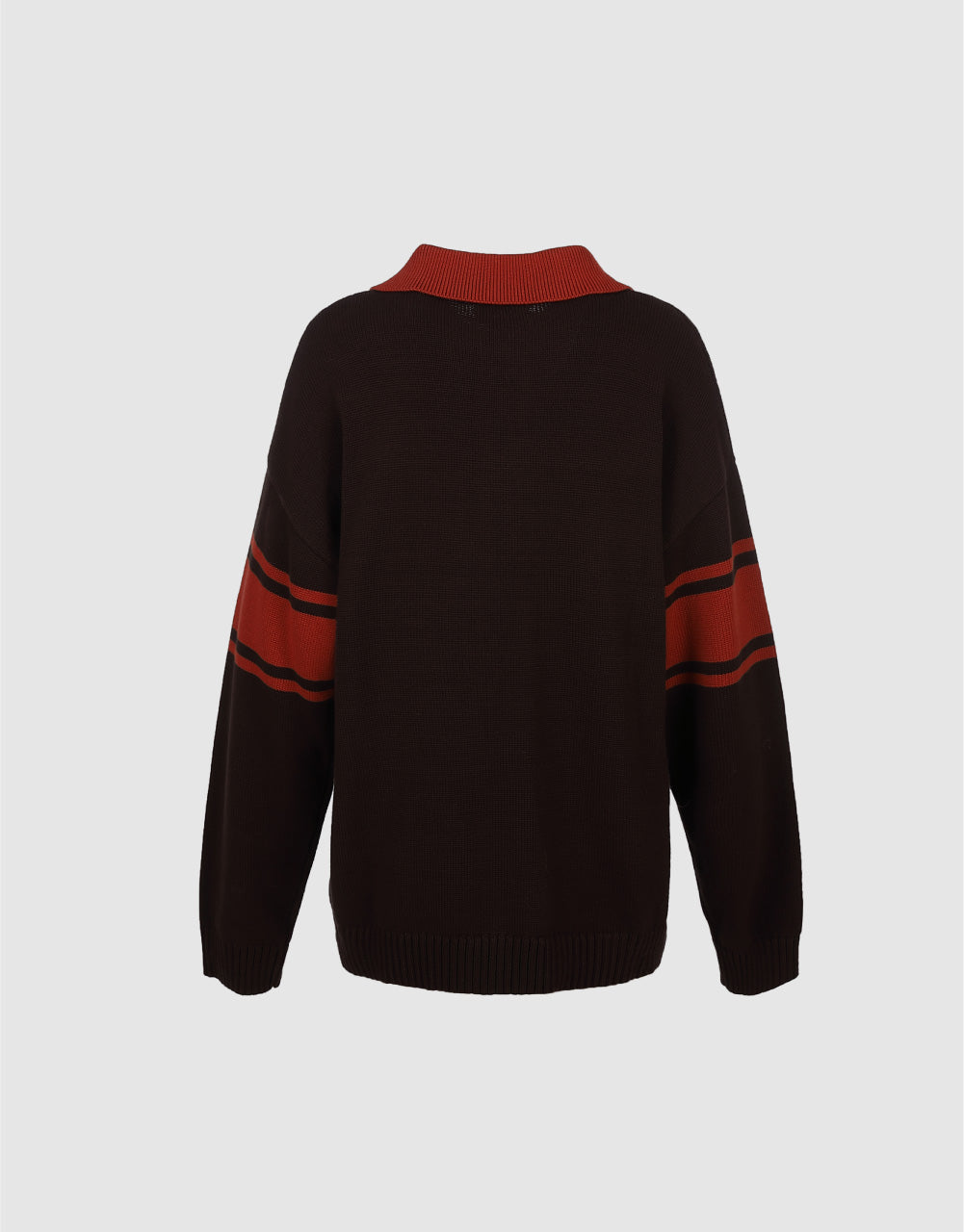 Horizontal Stripe Knit Polo Shirt