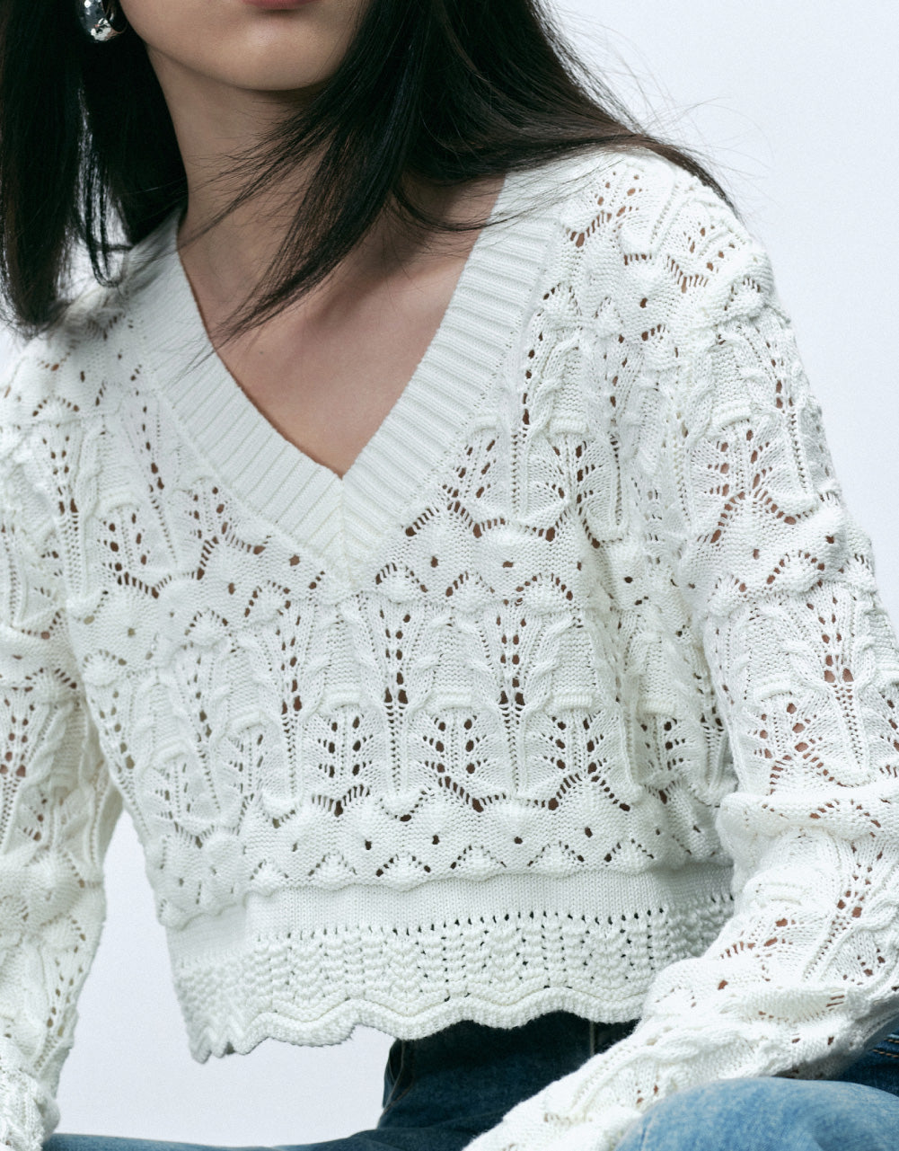Crochet Knit T-Shirt