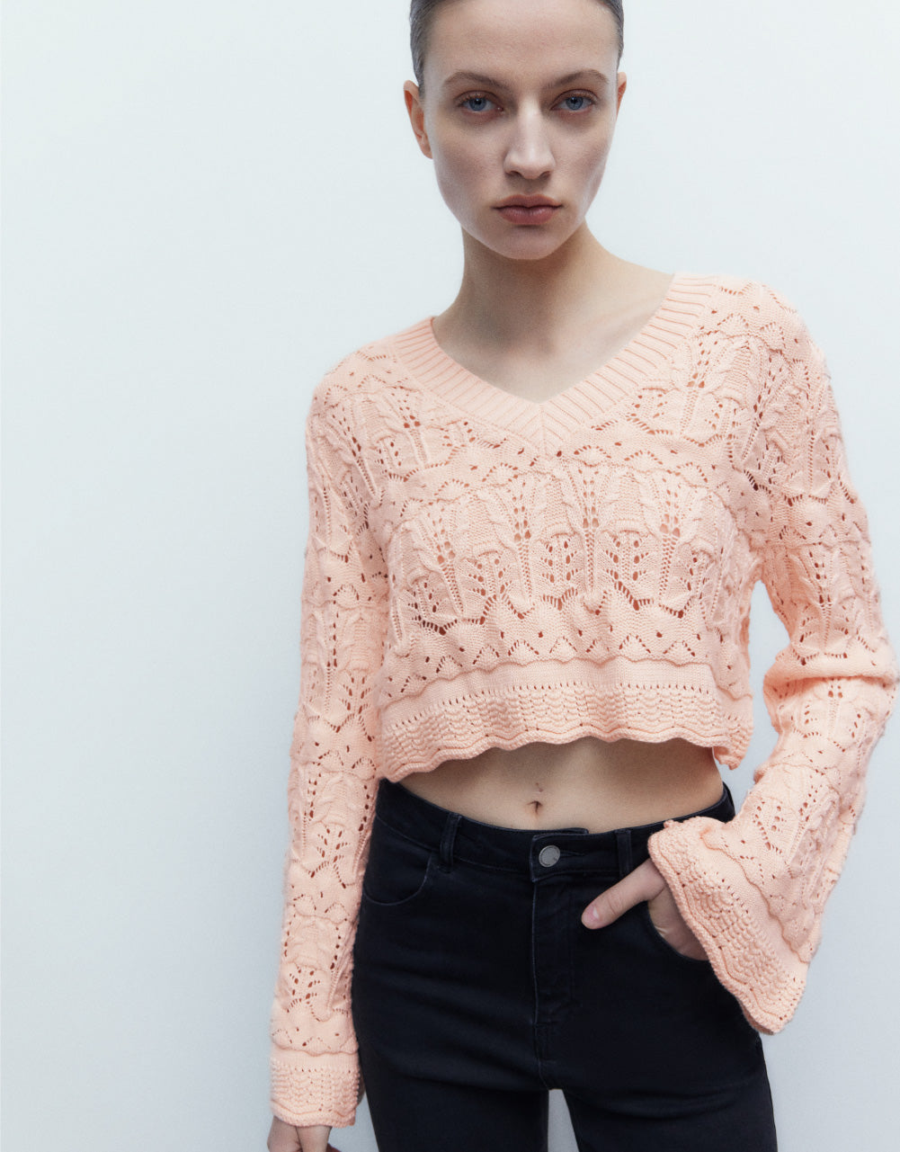 Crochet Knit T-Shirt
