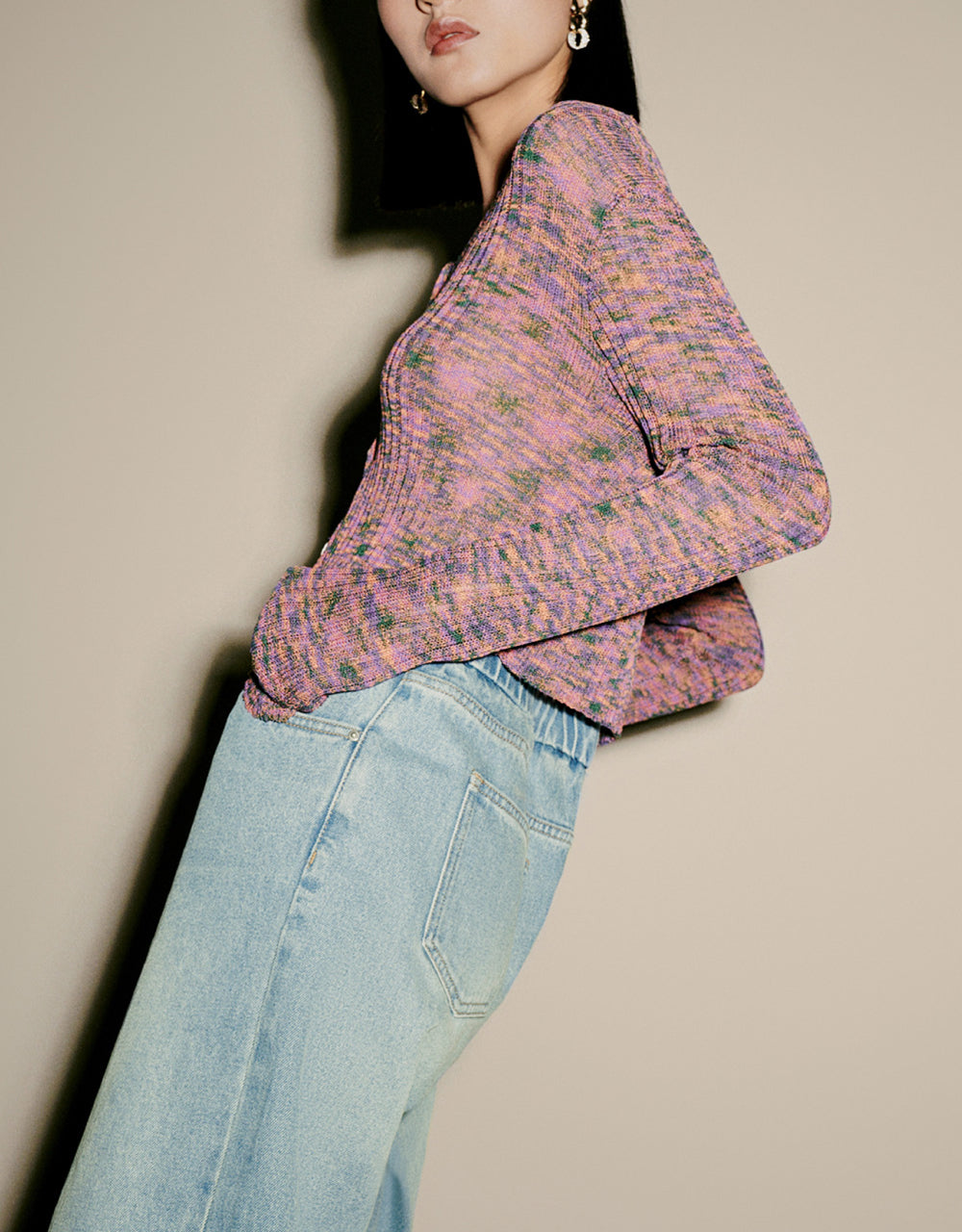 Button Up V-Neck Knitted Cardigan