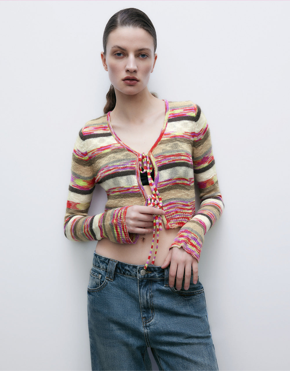 Tie Front Knitted Cardigan