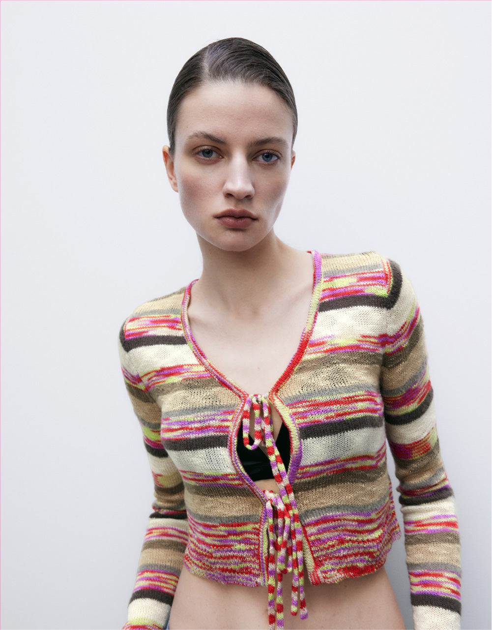 Tie Front Knitted Cardigan