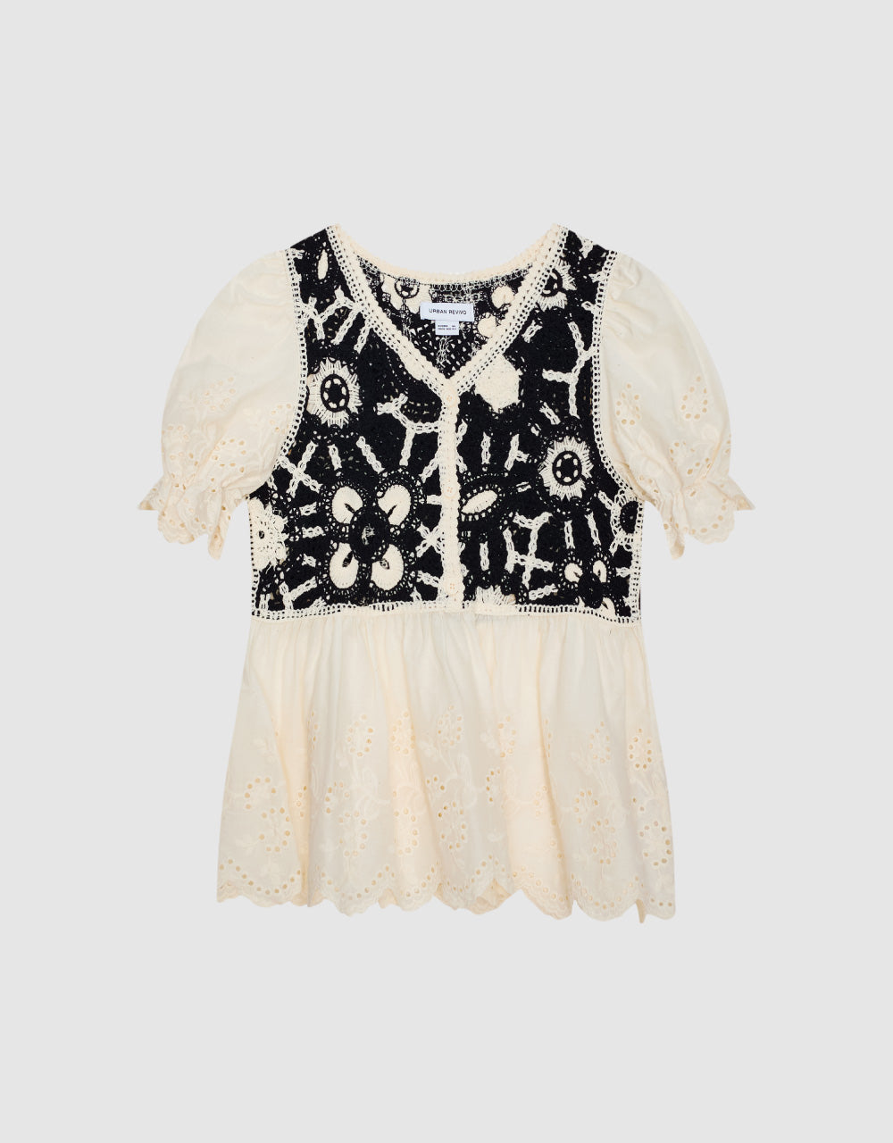 Puff Sleeve 2 In 1 Knitted T-Shirt