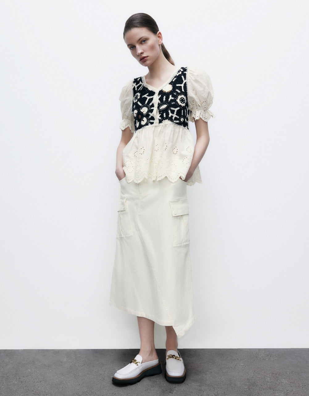 Puff Sleeve 2 In 1 Knitted T-Shirt