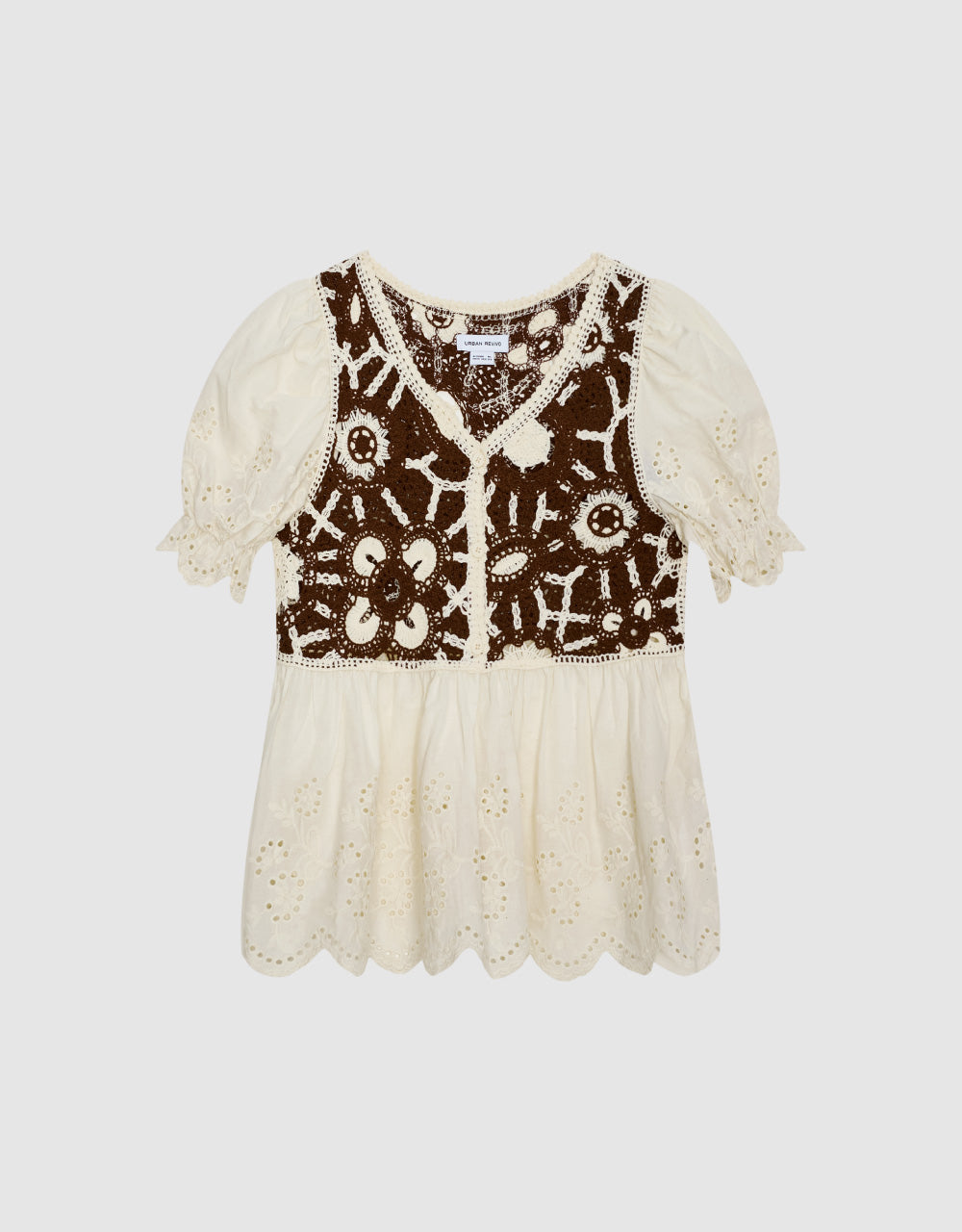 Puff Sleeve 2 In 1 Knitted T-Shirt