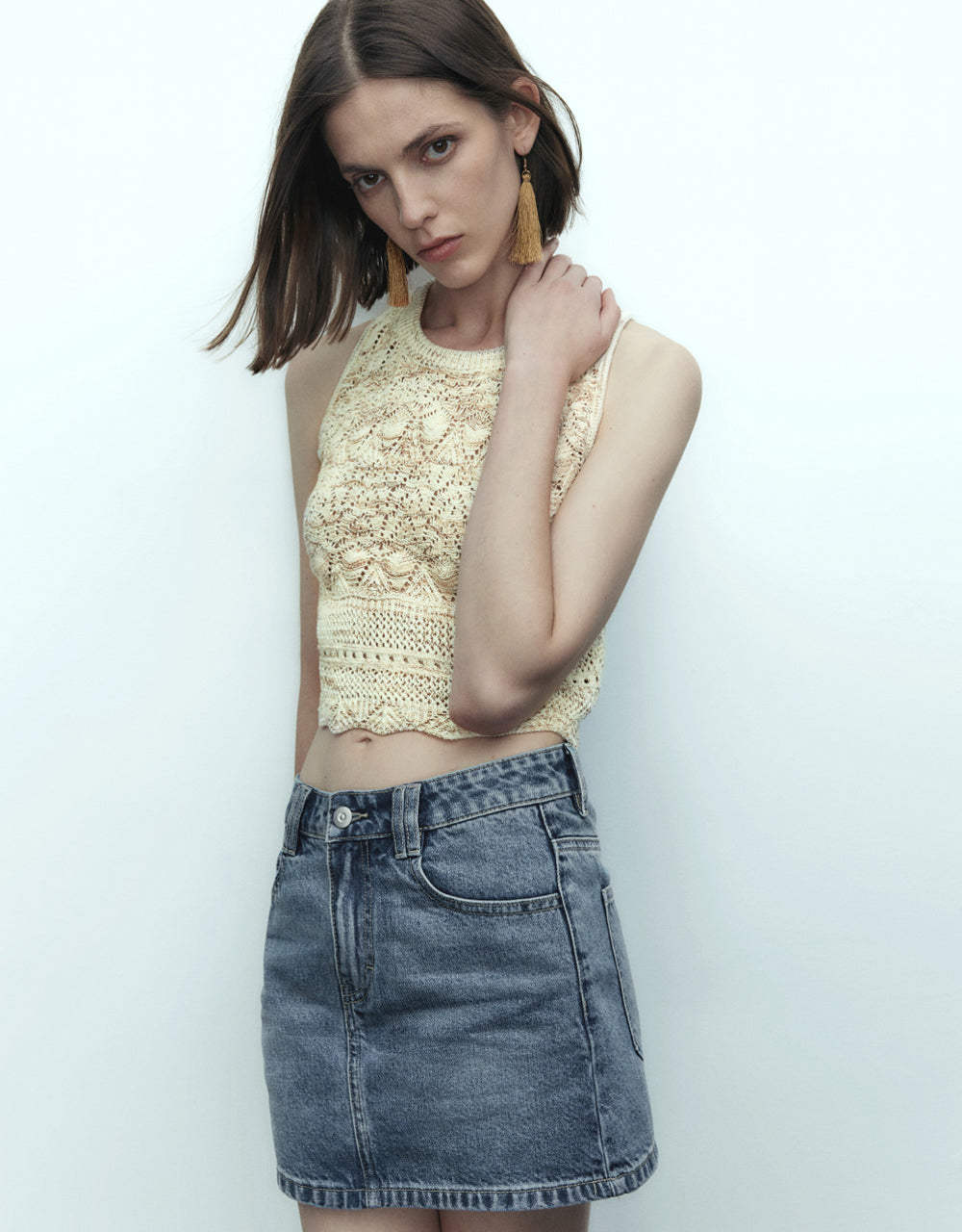 Crew Neck Knitted Tank Top