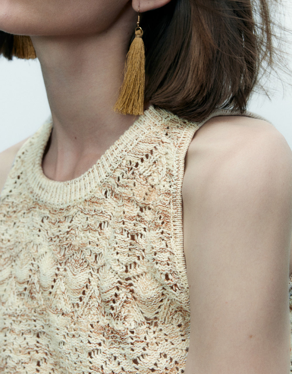 Crew Neck Knitted Tank Top