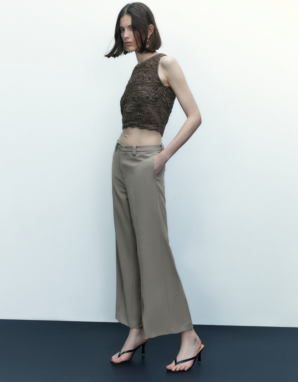 Crew Neck Knitted Tank Top