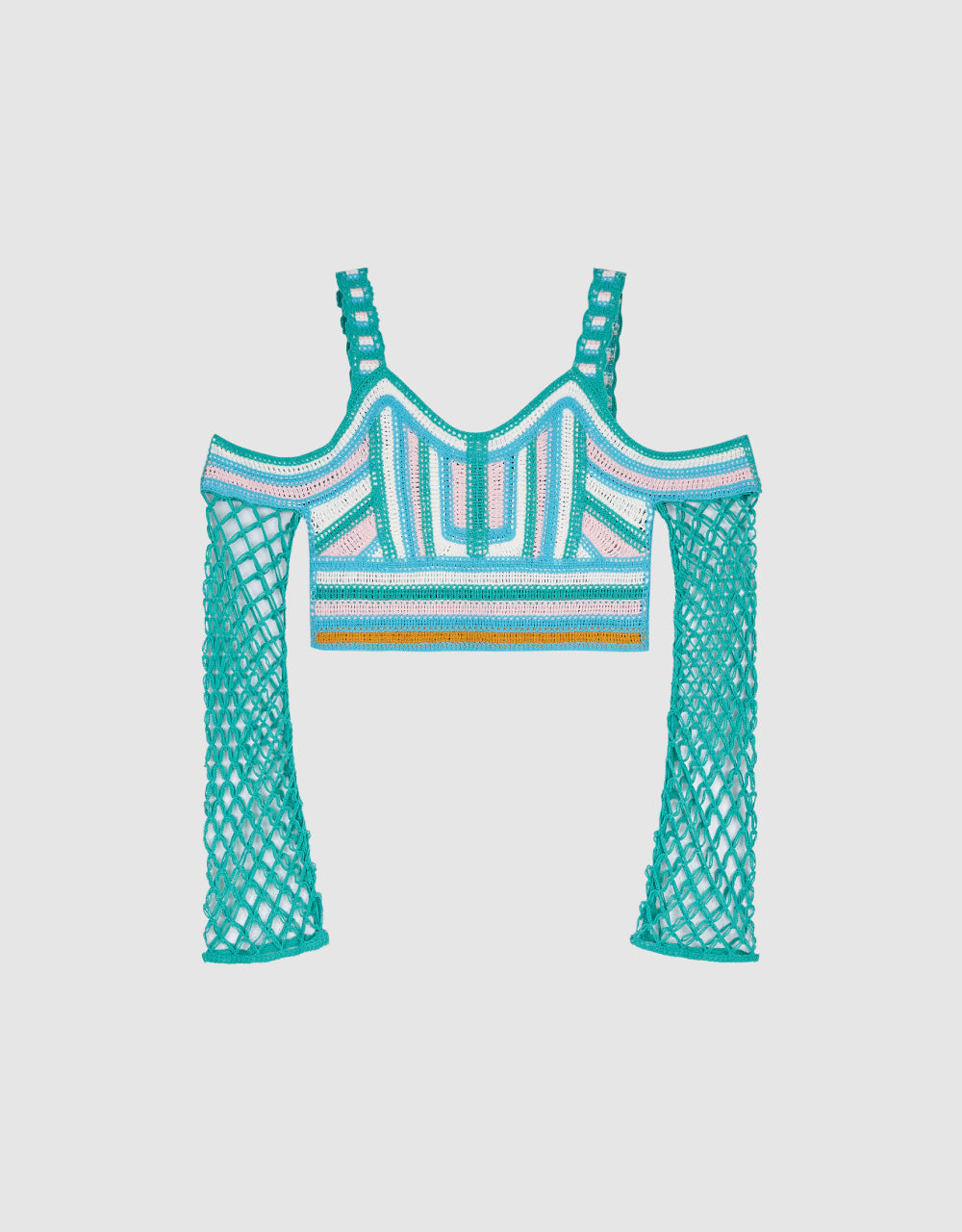 Cold Shoulder Pointelle Knitted T-Shirt