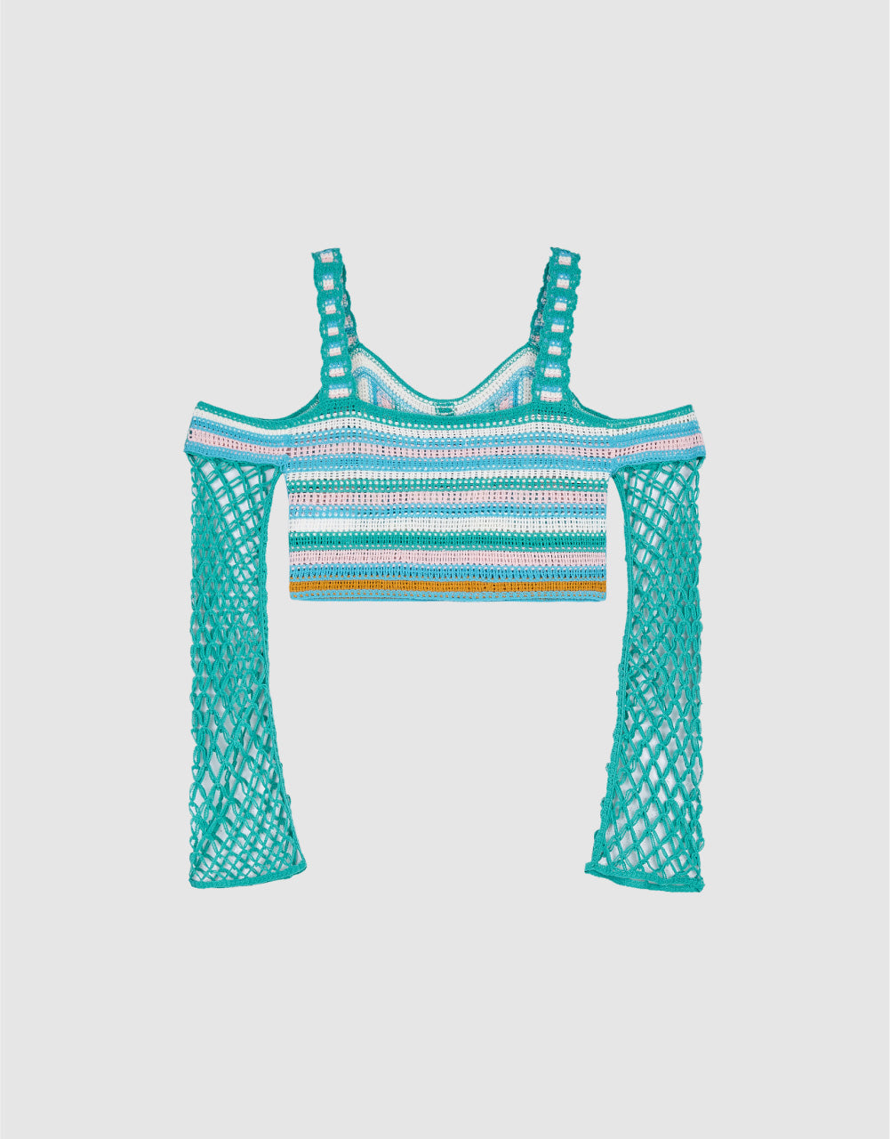 Cold Shoulder Pointelle Knitted T-Shirt