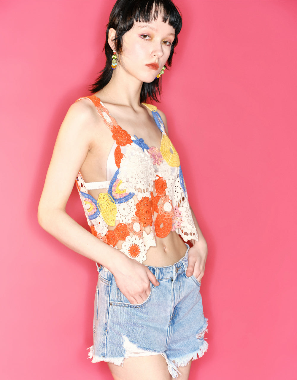 Sleeveless U Neck Knitted Top