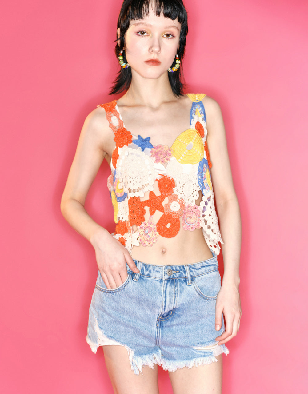 Sleeveless U Neck Knitted Top