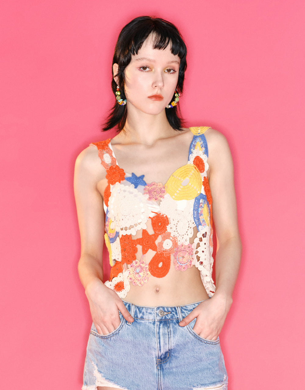 Sleeveless U Neck Knitted Top