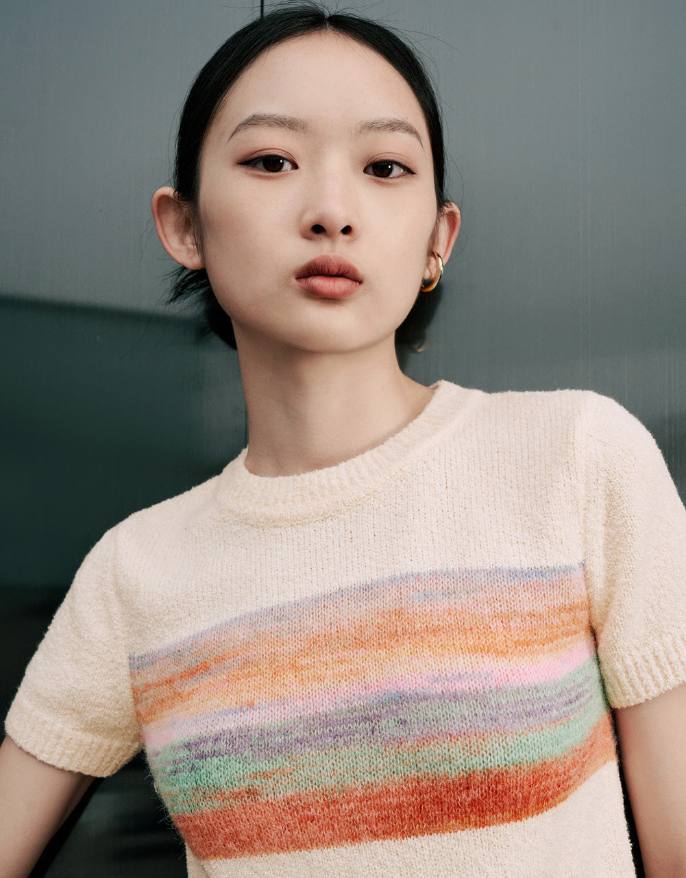 Striped Knitted T-Shirt