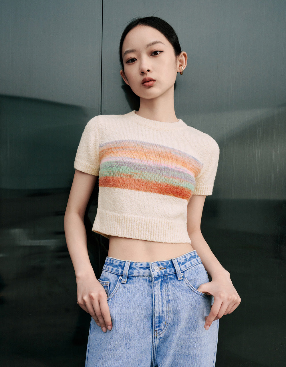 Striped Knitted T-Shirt