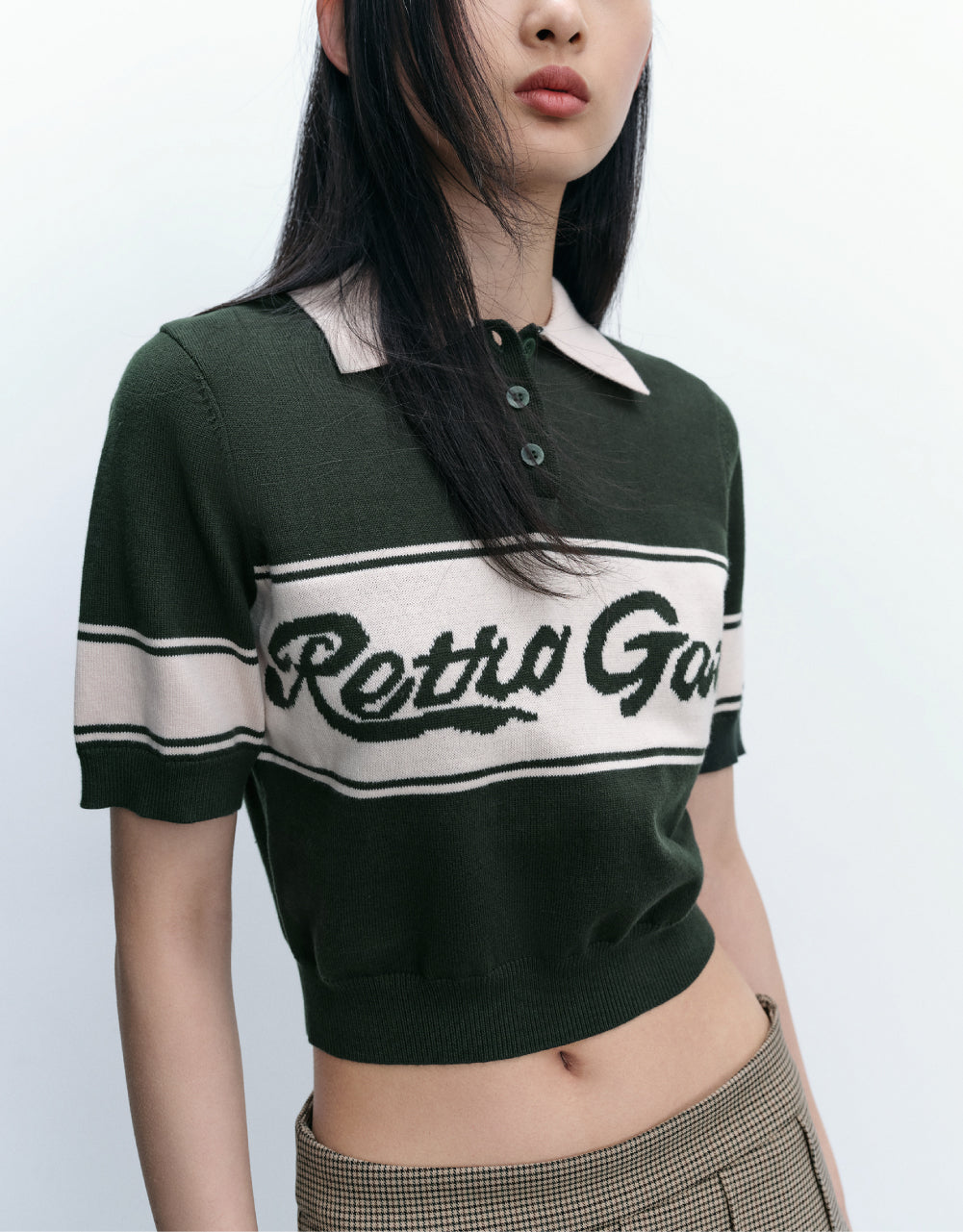 Letters Polo Knitted T-Shirt