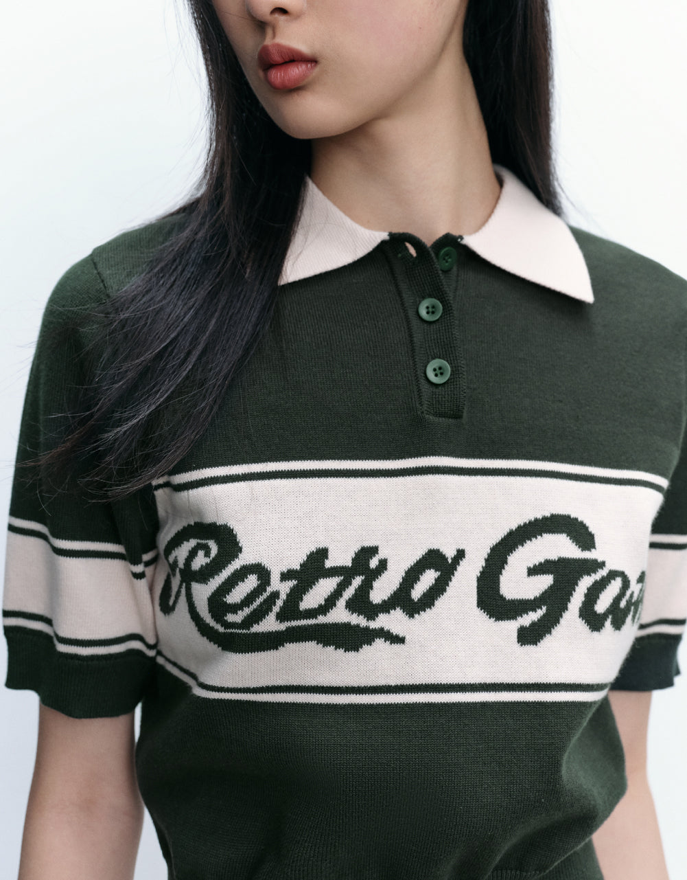 Letters Polo Knitted T-Shirt