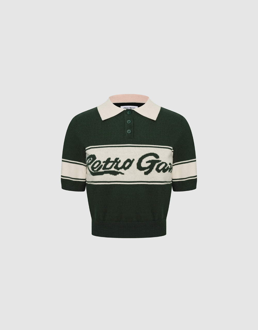 Letters Polo Knitted T-Shirt