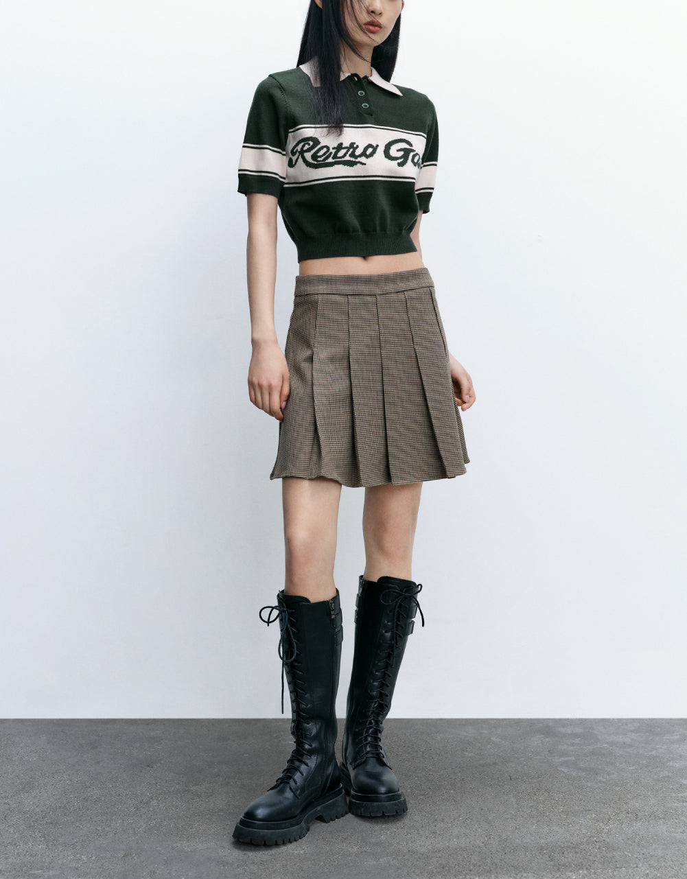 Letters Polo Knitted T-Shirt