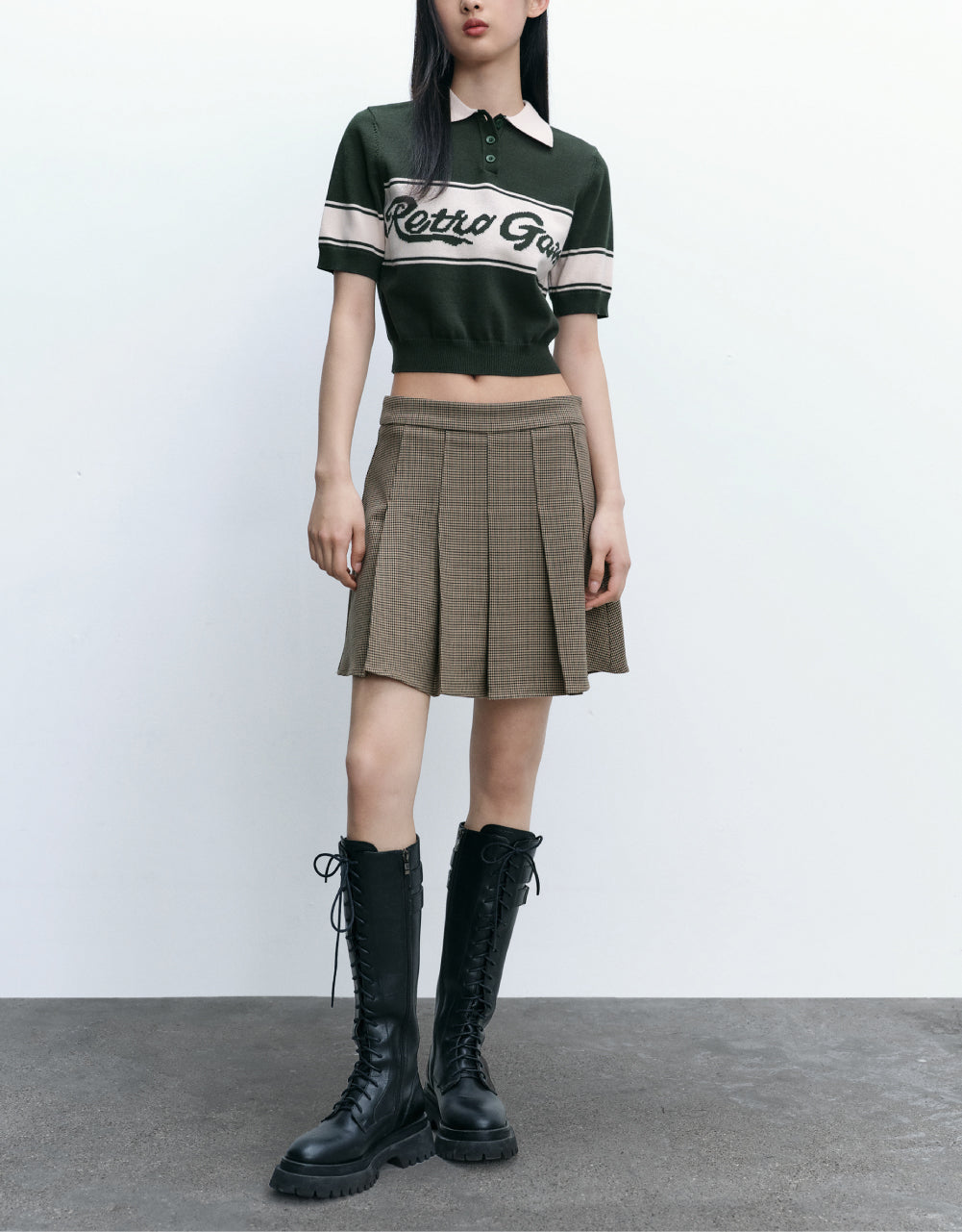 Letters Polo Knitted T-Shirt