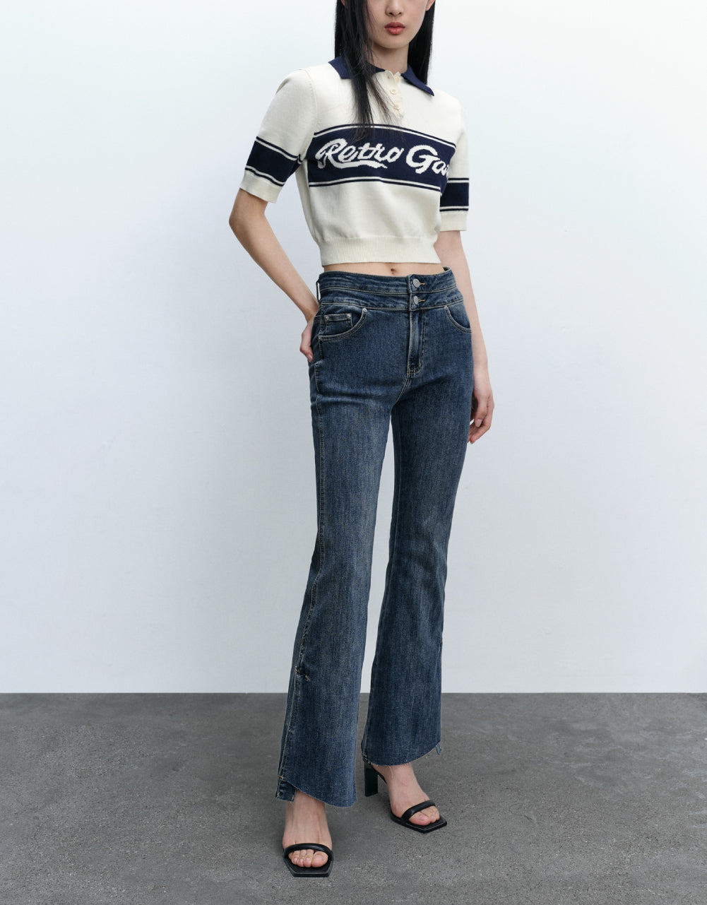 Letters Polo Knitted T-Shirt