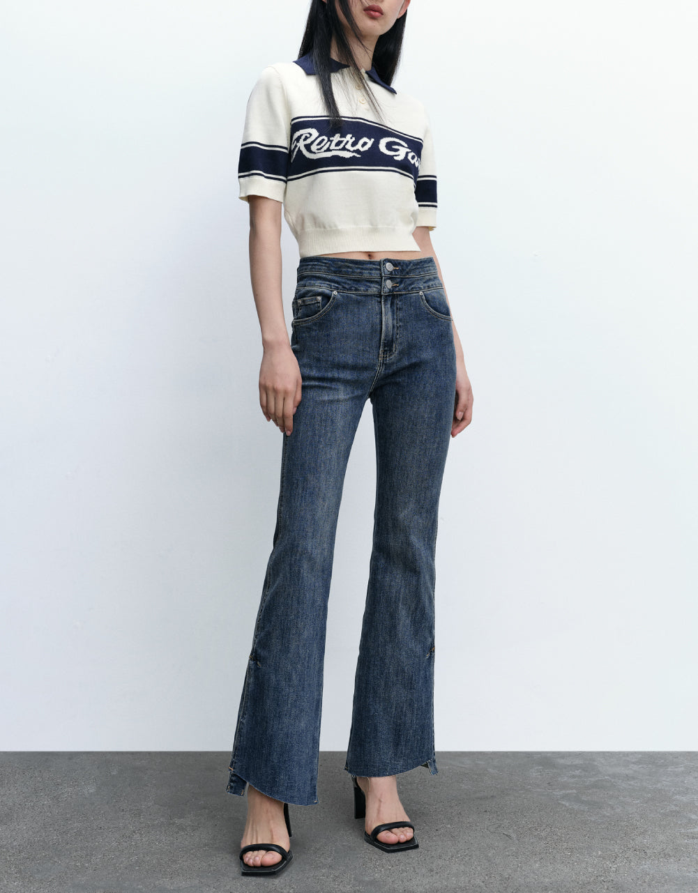 Letters Polo Knitted T-Shirt