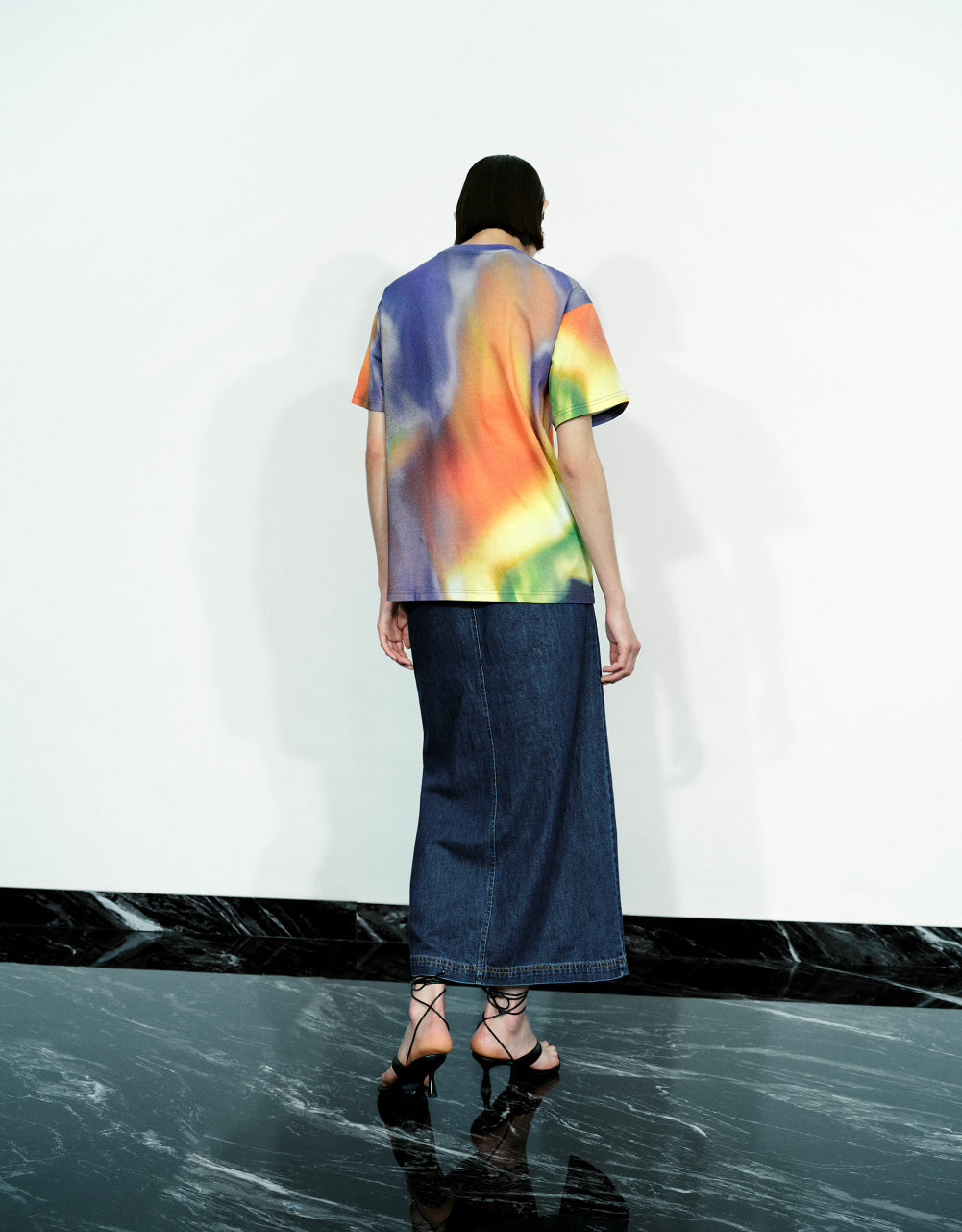 Gradient Drop Shoulder Sleeve T-Shirt