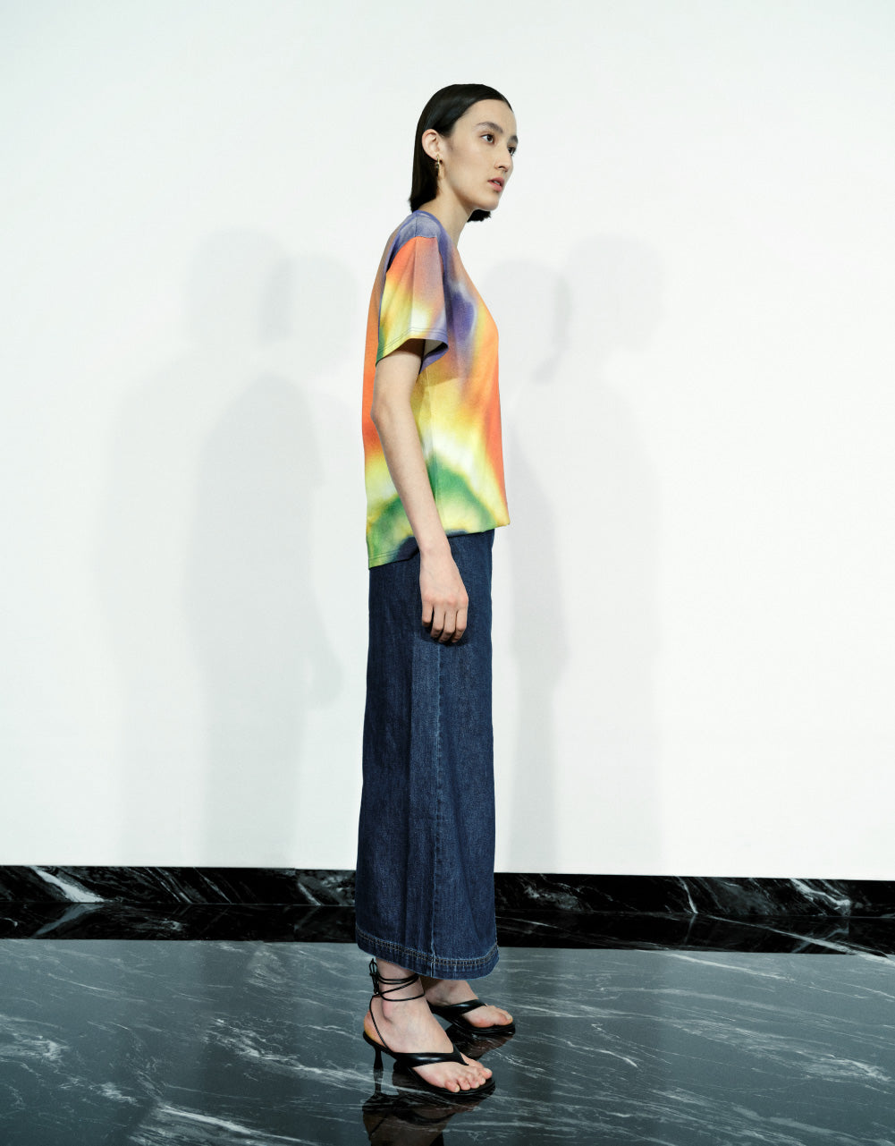Gradient Drop Shoulder Sleeve T-Shirt