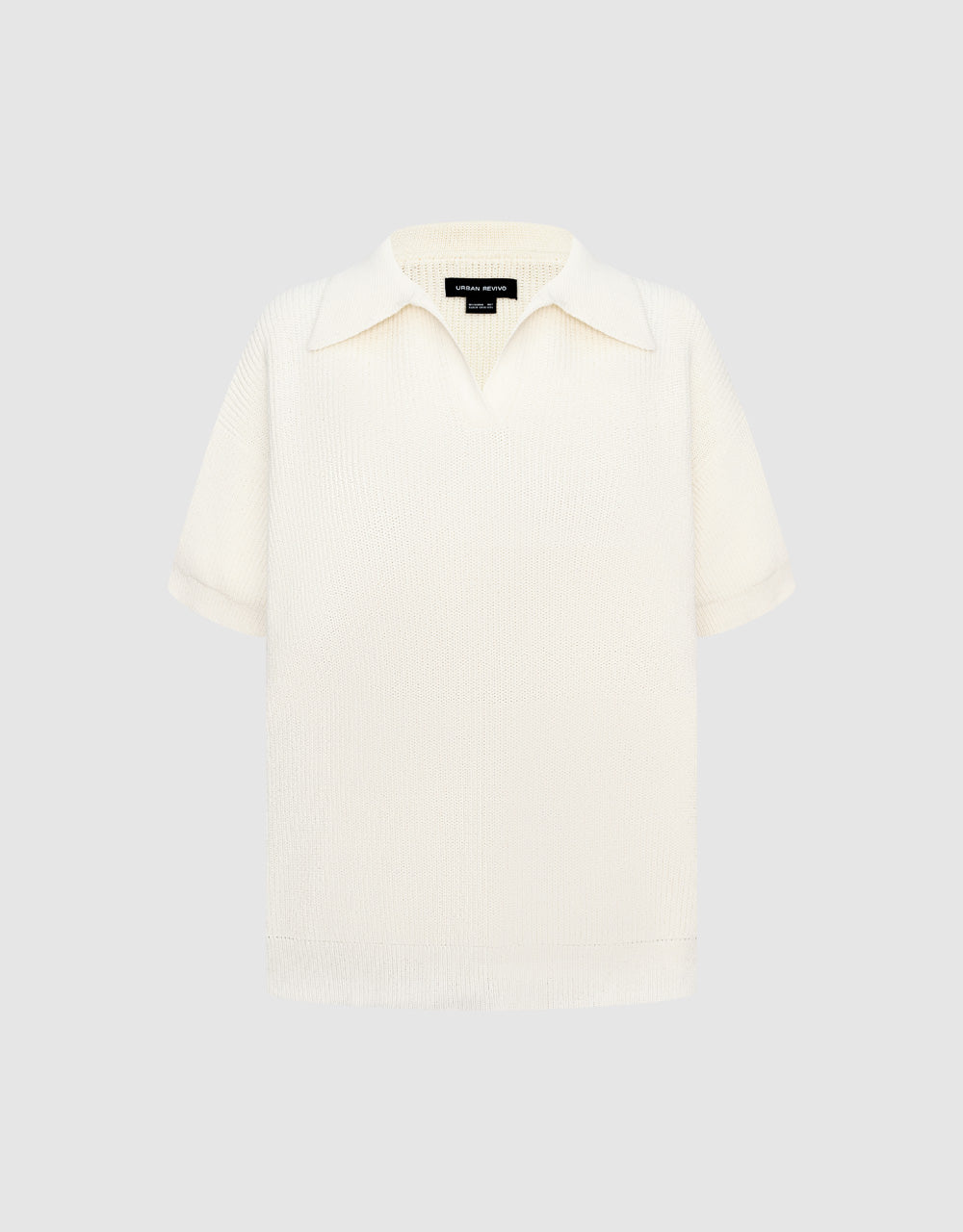 Rib Knit Polo T-Shirt