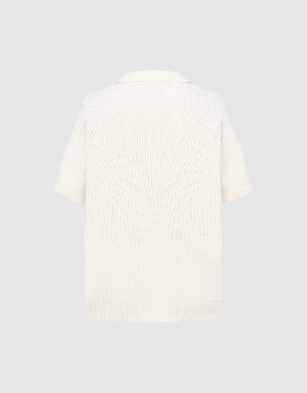 Rib Knit Polo T-Shirt