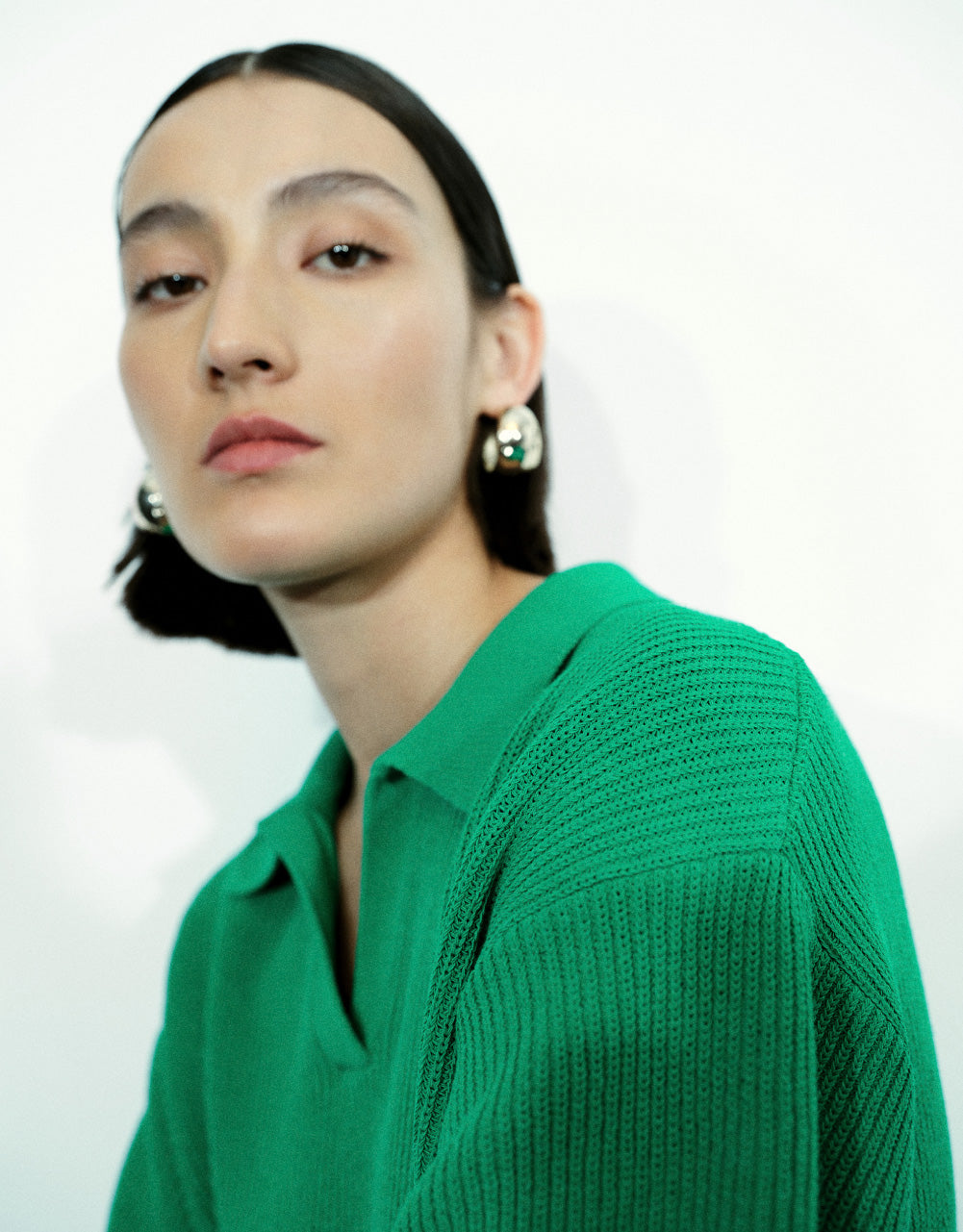 Rib Knit Polo T-Shirt