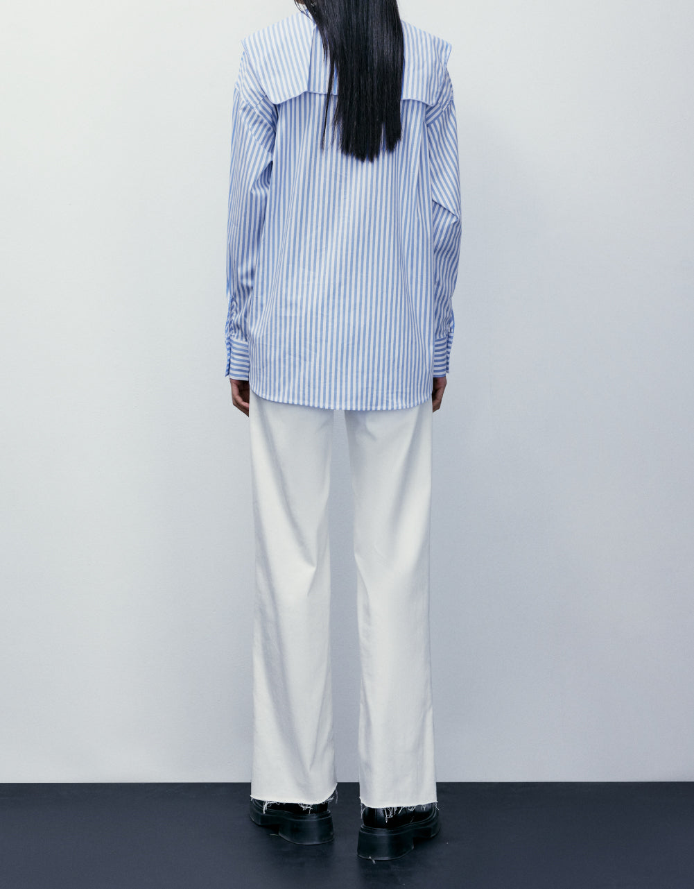 Drop Shoulder Sleeve Lapel Shirt