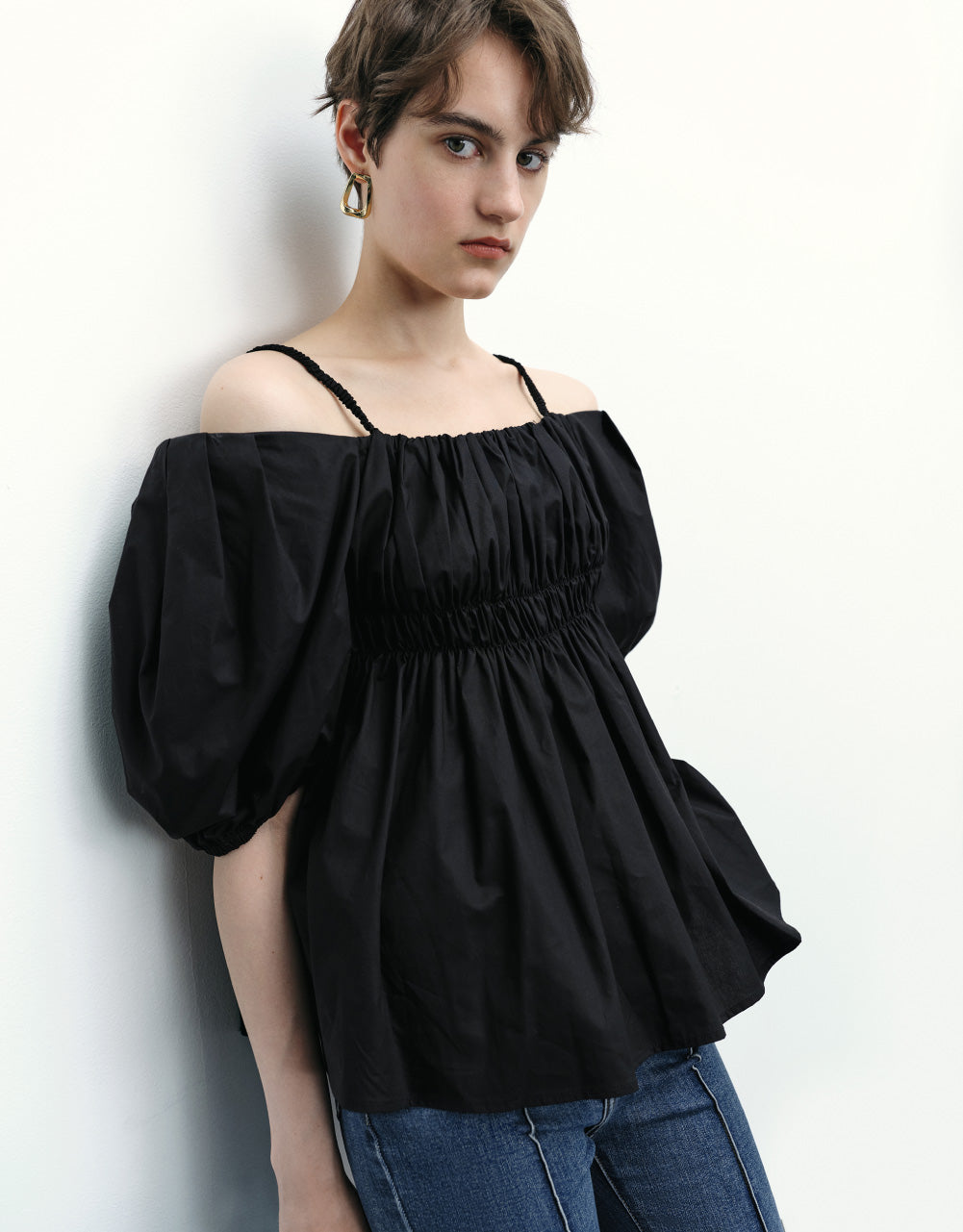 Ruched Off-Shoulder Cami Top