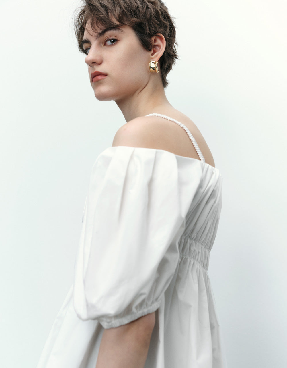 Ruched Off-Shoulder Cami Top