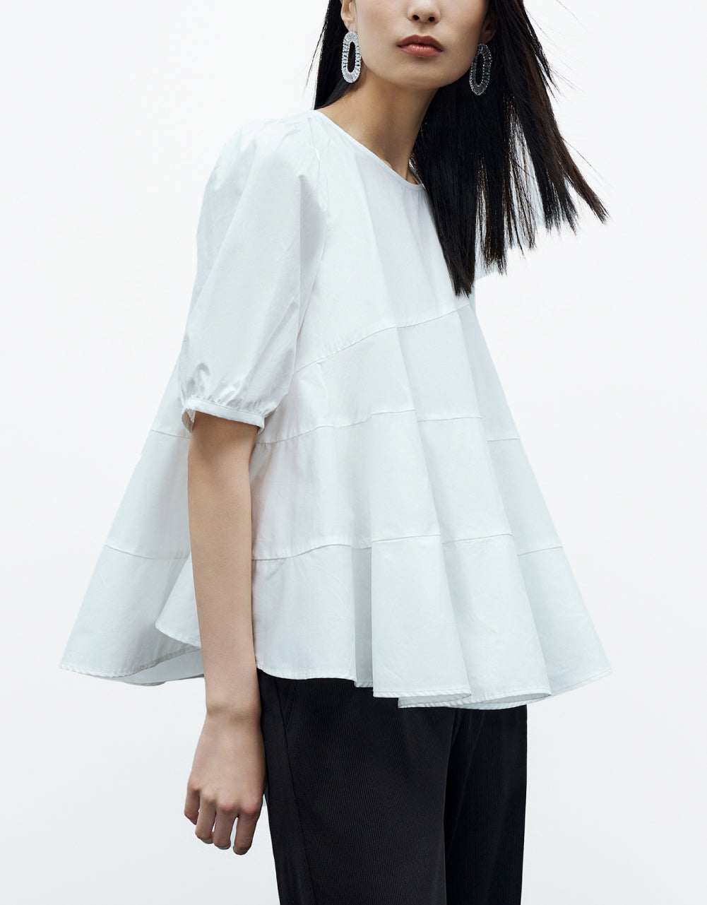 A-Line Crew Neck Blouse