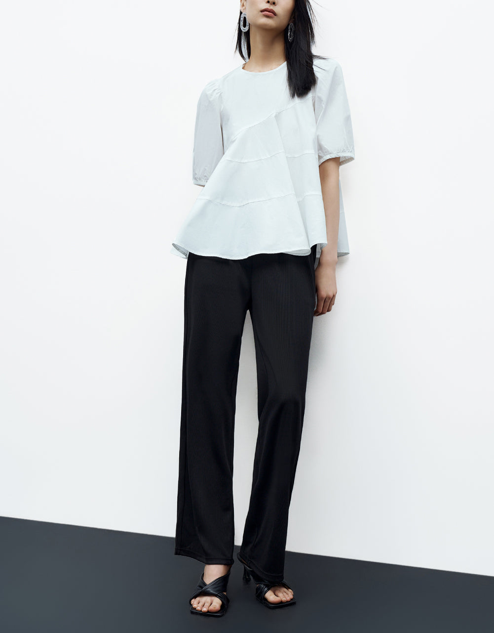 A-Line Crew Neck Blouse