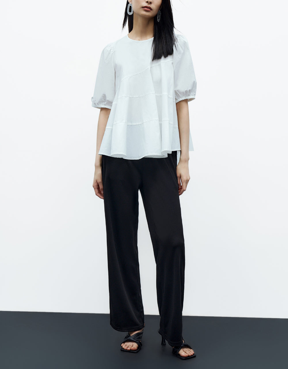 A-Line Crew Neck Blouse