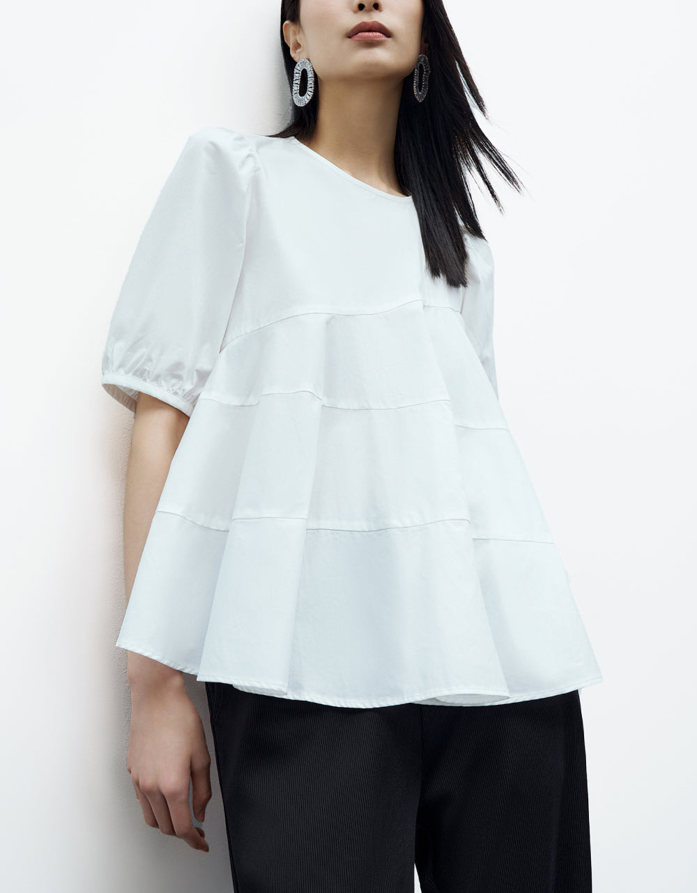 A-Line Crew Neck Blouse