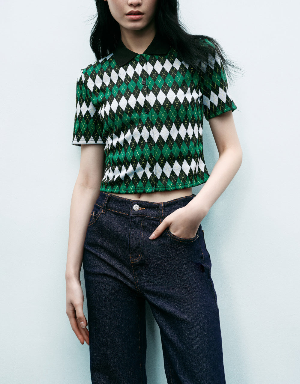 Standard Sleeve Plaid Polo Shirt