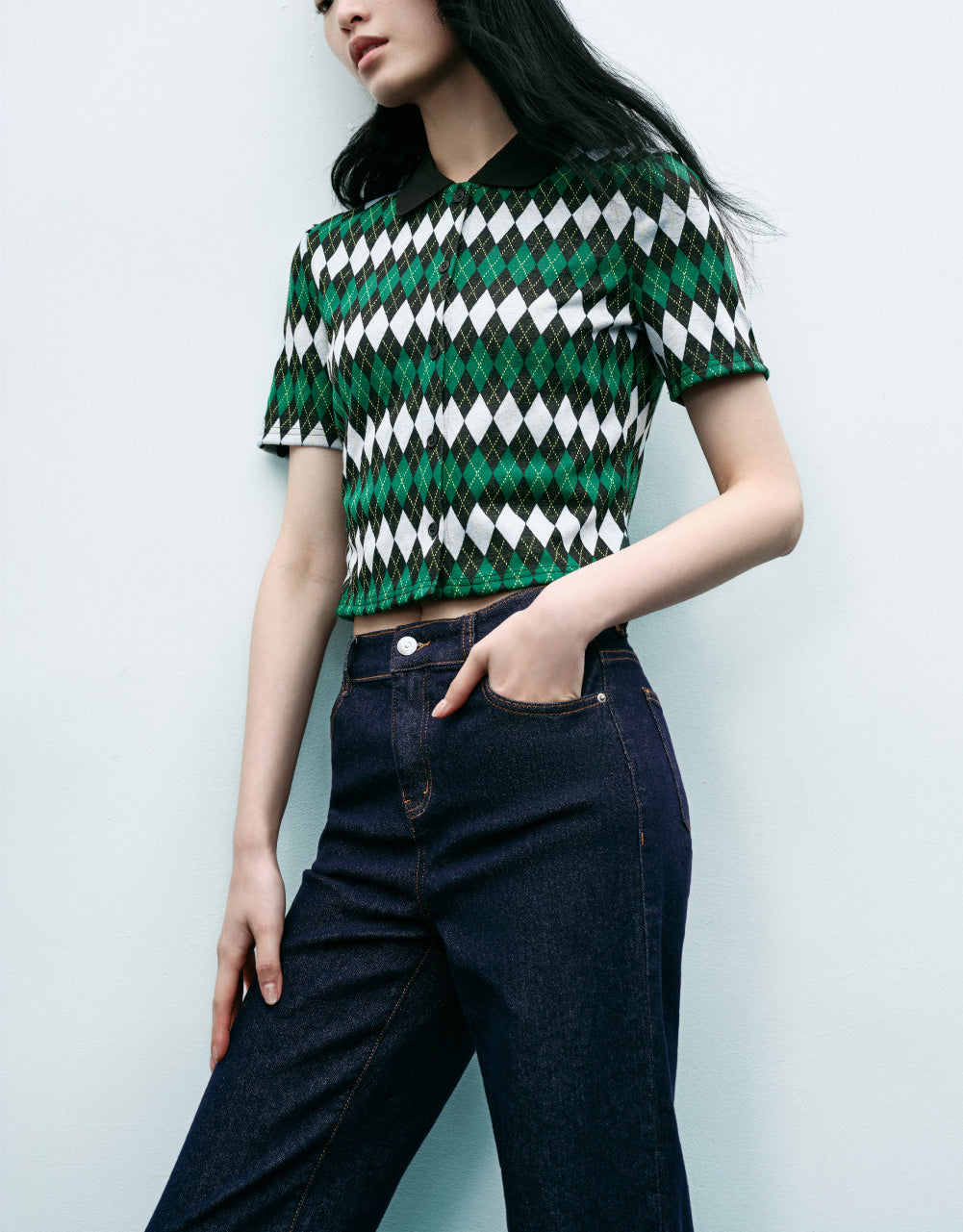 Standard Sleeve Plaid Polo Shirt