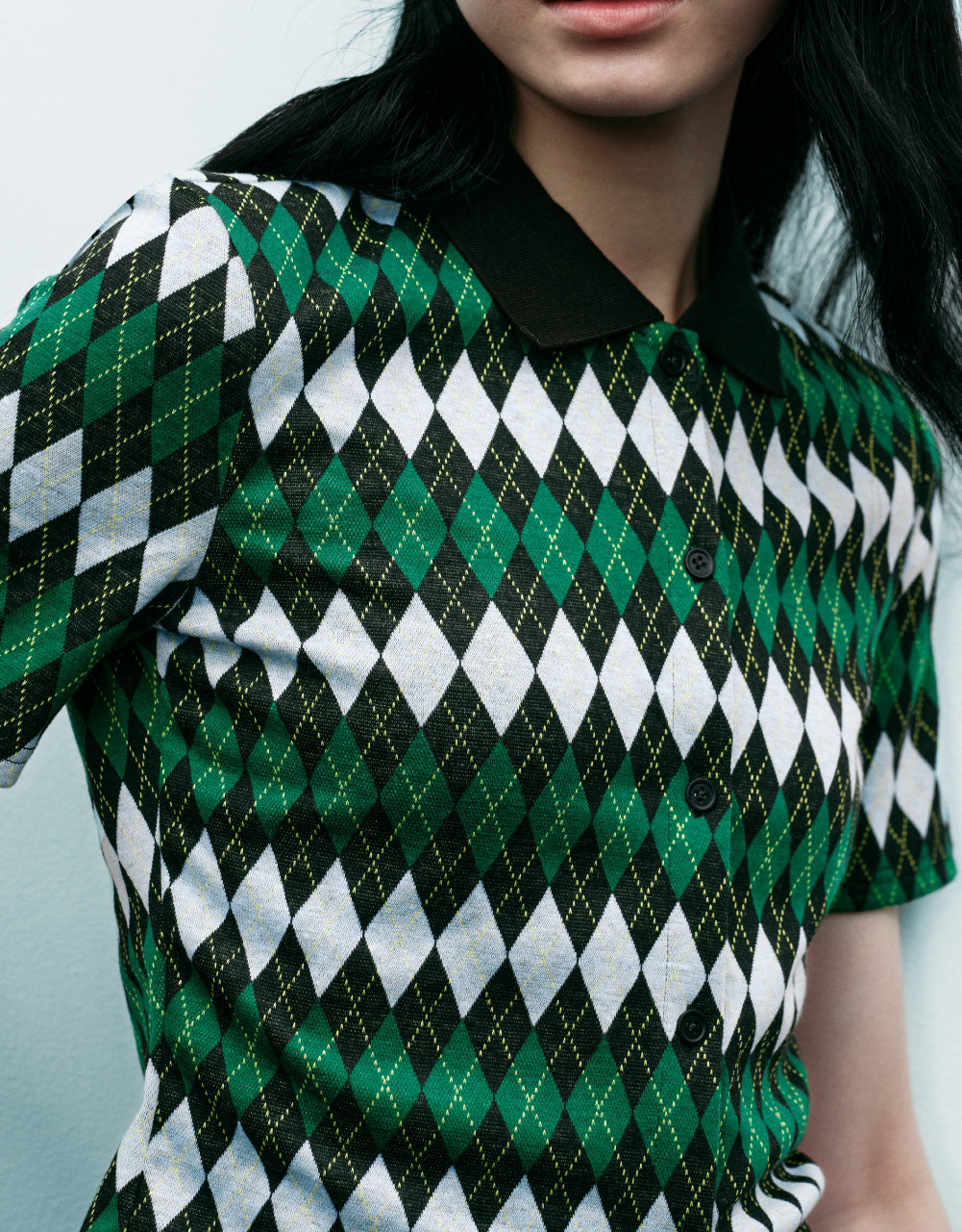 Standard Sleeve Plaid Polo Shirt