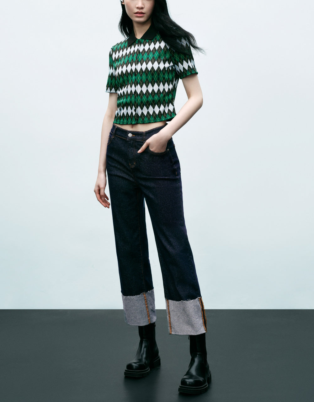 Standard Sleeve Plaid Polo Shirt